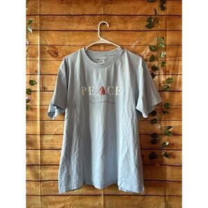 Uniqlo Jean-Michel Basquiat Peace For All Baby Blue t-shirt size X-Large